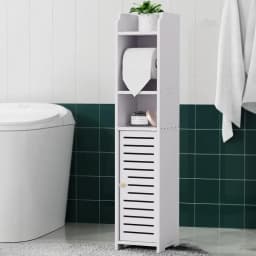 Bathroom Cabinet Toilet Roll Holder 3 Tier Floor Standing Tissue Storage Organizer Wooden Bathroom Shelf Cabinet