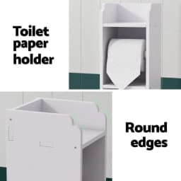 Bathroom Cabinet Toilet Roll Holder 3 Tier Floor Standing Tissue Storage Organizer Wooden Bathroom Shelf Cabinet
