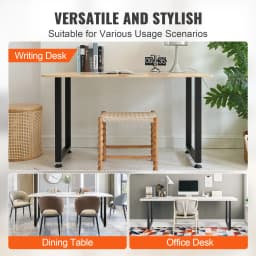 VEVOR 28inch Table Legs Adjustable Furniture Legs Set of 2 Square Reinforced Steel Office Table leg Max Load 1000 lbs For Home