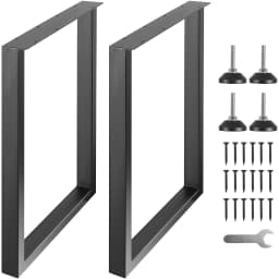 VEVOR 28inch Table Legs Adjustable Furniture Legs Set of 2 Square Reinforced Steel Office Table leg Max Load 1000 lbs For Home