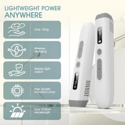 UVB 308nm Phototherapy Wand Handheld Home Care Device, Pure Narrowband Light Source for Skin Care, 150g Lightweight Rechargeable with Digital Dose Display, Precise 15x15mm Target, Adjustable Dose & Protective Glasses Included