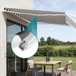 Retractable Folding Arm Motorized Sunshade Awning 2.5x2m Grey White