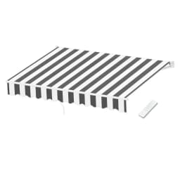 Retractable Folding Arm Motorized Sunshade Awning 2.5x2m Grey White