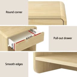 Pine Bedside Table With Drawer and Open Shelf Compact Nightstand Storage Cabinet for Bedroom Living Room Home Use
