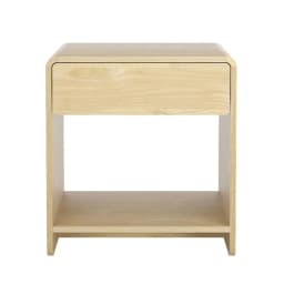 Pine Bedside Table With Drawer and Open Shelf Compact Nightstand Storage Cabinet for Bedroom Living Room Home Use