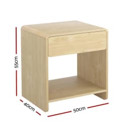 Pine Bedside Table With Drawer and Open Shelf Compact Nightstand Storage Cabinet for Bedroom Living Room Home Use