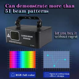RGB Laser Beam Projector DJ Disco Light Effect Party DMX Strobe Stage Lighting