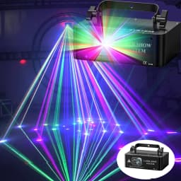 RGB Laser Beam Projector DJ Disco Light Effect Party DMX Strobe Stage Lighting