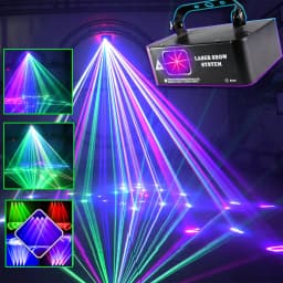 RGB Laser Beam Projector DJ Disco Light Effect Party DMX Strobe Stage Lighting