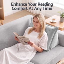 Ergonomic Bed Back Support Pillow with High Density Base Shredded Foam Velvet Cover for gaming Nursing Reading and Floor Seating