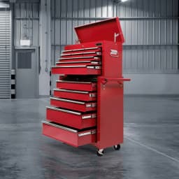 14 Drawer Tool Box Cabinet Chest Mechanic Garage Storage Trolley Red Heavy Duty Mobile Tool Organizer Cabinet