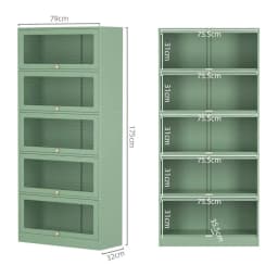 Modern Green Metal Buffet Sideboard Cabinet with Adjustable Shelves Storage for Kitchen Dining Room Living Room