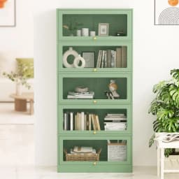 Modern Green Metal Buffet Sideboard Cabinet with Adjustable Shelves Storage for Kitchen Dining Room Living Room