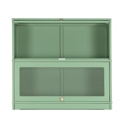 Modern Green Metal Buffet Sideboard Cabinet with Adjustable Shelves Storage for Kitchen Dining Room Living Room