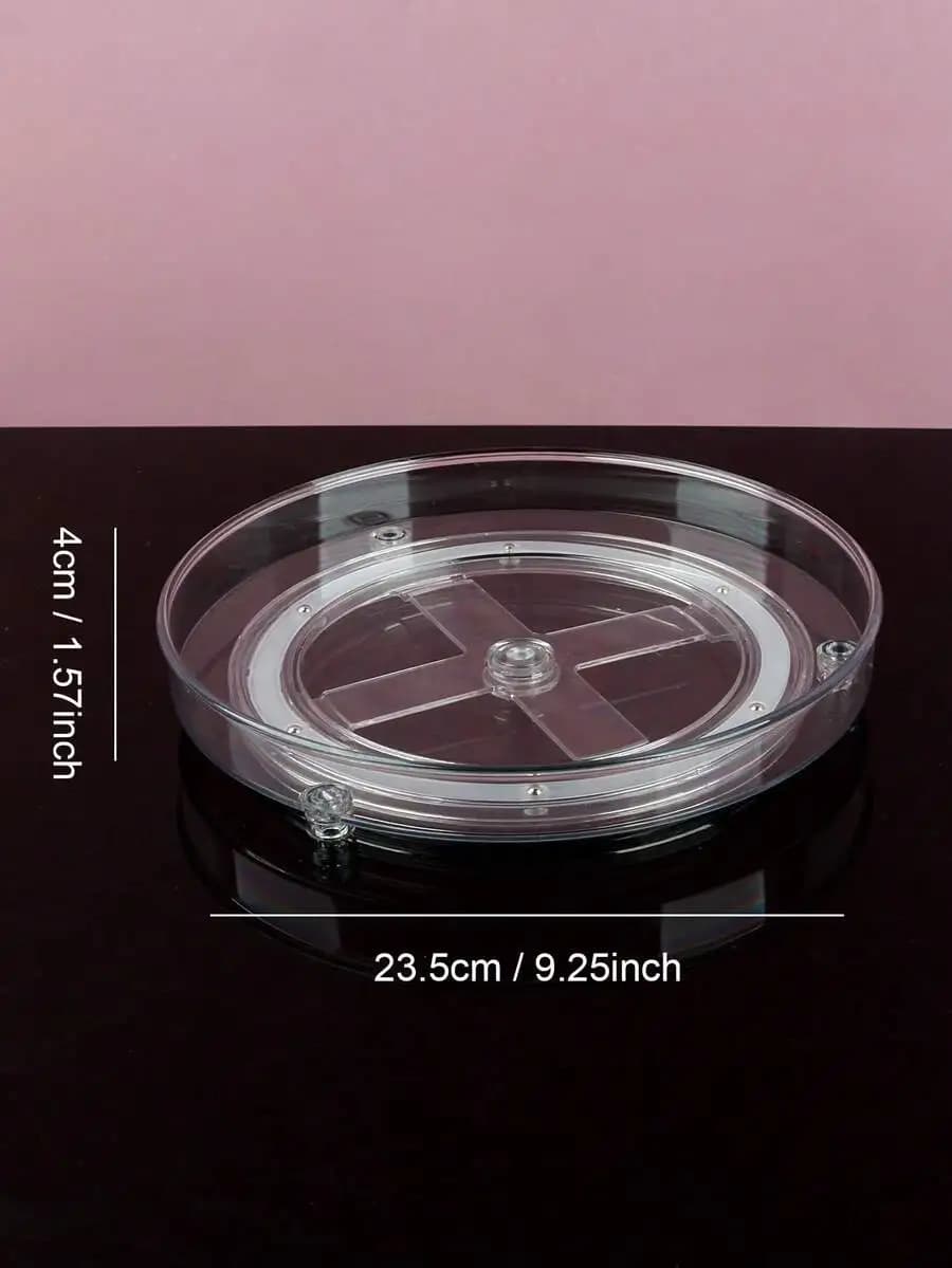 Rotatable Clear Makeup Organizer Storage Turntable Display Stand for Cosmetics and Jewelry