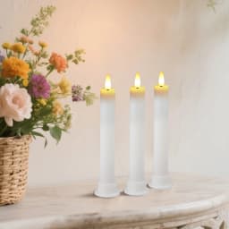 Flameless Taper Candles Battery Operated 6 Pack Ivory Realistic Flickering Flame Remote Control Dimmable LED Candles with Timer for Chandelier Candelabra Wedding Holiday Decor