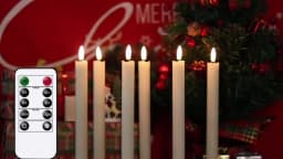 Flameless Taper Candles Battery Operated 6 Pack Ivory Realistic Flickering Flame Remote Control Dimmable LED Candles with Timer for Chandelier Candelabra Wedding Holiday Decor