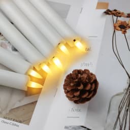 Flameless Taper Candles Battery Operated 6 Pack Ivory Realistic Flickering Flame Remote Control Dimmable LED Candles with Timer for Chandelier Candelabra Wedding Holiday Decor