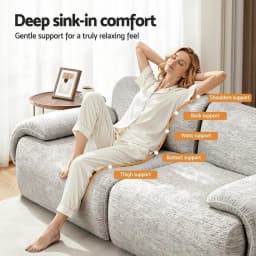 2 Seater Modular Sectional Sofa Bed No Assembly Living Room Grey Couch