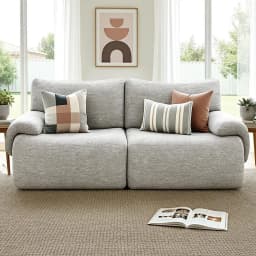 2 Seater Modular Sectional Sofa Bed No Assembly Living Room Grey Couch