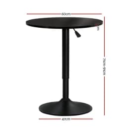 Adjustable Round Black Gas Lift Bar Table Modern Height Adjustable Pub Table Durable Metal Base Home Kitchen Dining Furniture