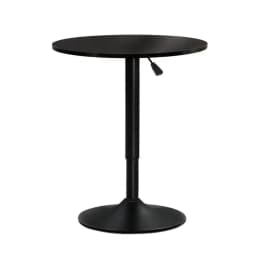 Adjustable Round Black Gas Lift Bar Table Modern Height Adjustable Pub Table Durable Metal Base Home Kitchen Dining Furniture