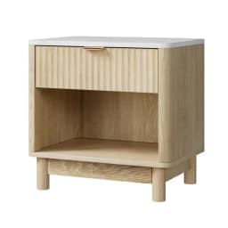 Modern Pine Wood Nightstand 1 Drawer 2 Shelf Bedside Table Storage Cabinet Bedroom Furniture Compact Side Table