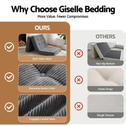 Foldable Single Foam Mattress 15cm Portable Guest Bed Camping Mat Sofa Cushion Lightweight Sleep Pad