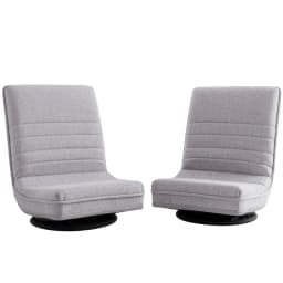 2 Pack Swivel Floor Chair 360 Adjustable Foldable Lounge Seat Grey Upholstered Floor Sofa Chair