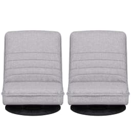 2 Pack Swivel Floor Chair 360 Adjustable Foldable Lounge Seat Grey Upholstered Floor Sofa Chair