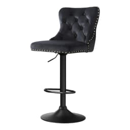 Velvet Adjustable Height Bar Stool Nailhead Trim Kitchen Counter Stool Modern Upholstered Swivel Seating
