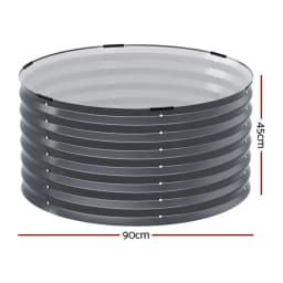 Galvanized Steel Raised Garden Bed 90x45cm Planter Box Outdoor Vegetable Container