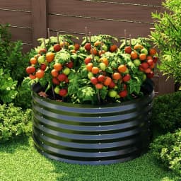 Galvanized Steel Raised Garden Bed 90x45cm Planter Box Outdoor Vegetable Container