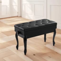 Adjustable Height Piano Bench Stool Keyboard Seat with Padded Cushion and Storage Compartment for Piano Keyboard Guitar and Home Practice