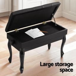 Adjustable Height Piano Bench Stool Keyboard Seat with Padded Cushion and Storage Compartment for Piano Keyboard Guitar and Home Practice