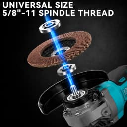 Cordless Angle Grinder Compatible with Makita 18V Battery,Brushless Electric Grinder 125mm Grinding Tool with 2 Batteries, Variable Speed Power Grinder Kit for Metal Cutting Polishing Grinding & DIY Workshopval