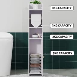 2 Pack Bathroom Cabinet Toilet Roll Holder 76cm Wall Mounted Toilet Tissue Holder Storage Rack For Bathroom Organizers