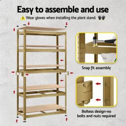 Garage Shelving 1.6x0.8m Heavy Duty Warehouse Storage Rack Yellow Steel Shelf