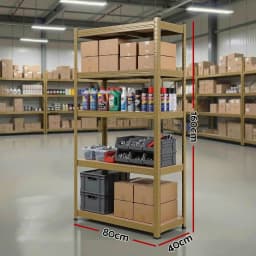 Garage Shelving 1.6x0.8m Heavy Duty Warehouse Storage Rack Yellow Steel Shelf