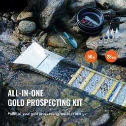 VEVOR 50" 12" Complete Sluice Box Gold Panning Kit Aluminum Alloy Gold Mining Equipment 23/16 PCS Gold Prospecting Kit