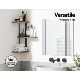 Floating Wall Shelf 3 Tier Rustic Wood Storage Organizer for Living Room Bedroom Kitchen Bathroom Display Shelf Mounted Decor
