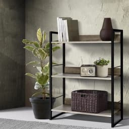 3 Tier Bookshelf Black and Oak Freestanding Storage Shelf Organizer for Living Room Bedroom Office