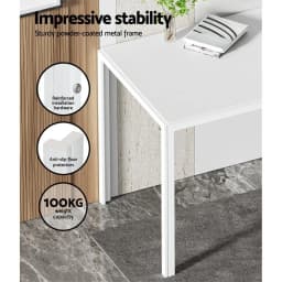 Dining Table and 4 Chair Set White Modern Kitchen Furniture Set for Home Dining Room