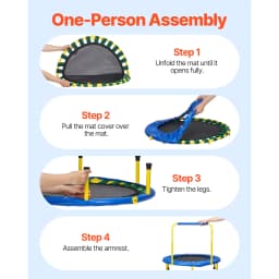 SucceBuy 3FT Recreational Trampoline Max Load 132lbs for Kids 36" Exercise Trampoline for Children Toddlers Indoor/Garden
