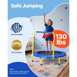 SucceBuy 3FT Recreational Trampoline Max Load 132lbs for Kids 36" Exercise Trampoline for Children Toddlers Indoor/Garden