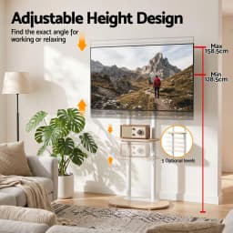 Mobile TV Floor Stand for 40 to 75 Inch Universal Adjustable Shelves with Wheels Mobility Stand