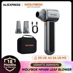 WOLFBOX MF400 Leaf Blower High-Velocity Brushless Motor, 3 Modes Including Powerful Turbo for Patio/Garage/Debris/Car Dryer