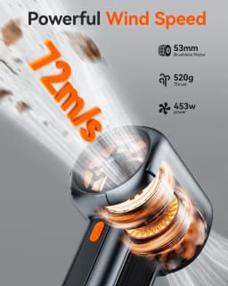 WOLFBOX MF400 Leaf Blower High-Velocity Brushless Motor, 3 Modes Including Powerful Turbo for Patio/Garage/Debris/Car Dryer