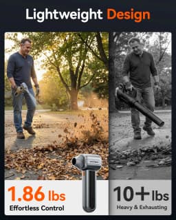 WOLFBOX MF400 Leaf Blower High-Velocity Brushless Motor, 3 Modes Including Powerful Turbo for Patio/Garage/Debris/Car Dryer