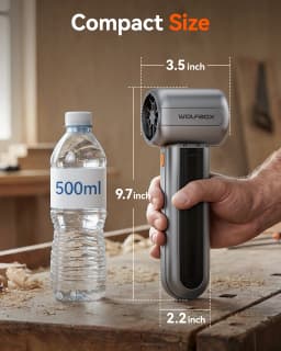 WOLFBOX MF400 Leaf Blower High-Velocity Brushless Motor, 3 Modes Including Powerful Turbo for Patio/Garage/Debris/Car Dryer
